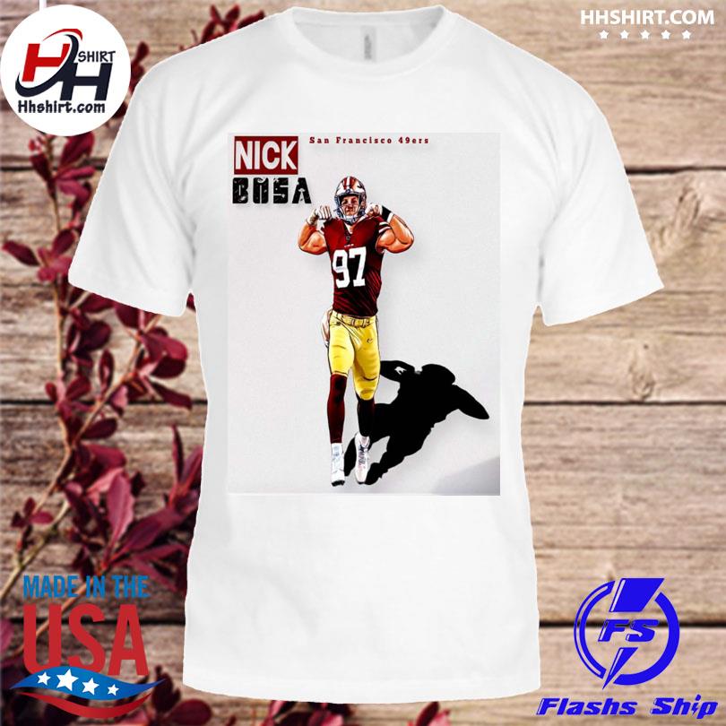 Nick Bosa 97 San Francisco 49ers football retro poster shirt