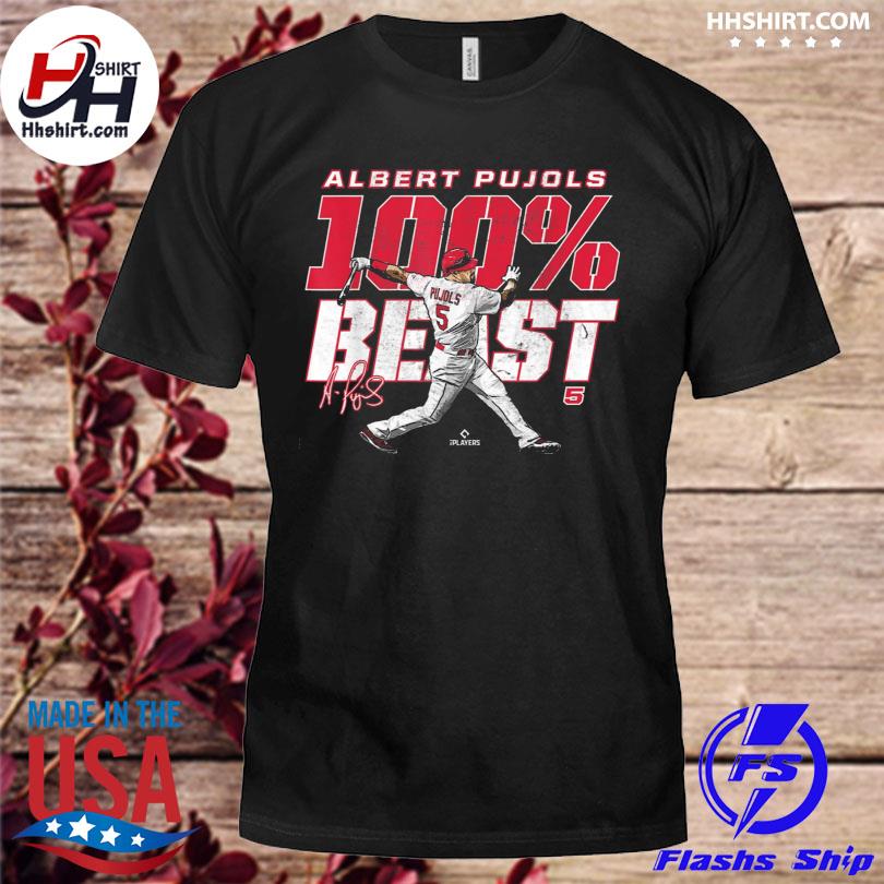 Albert Pujols Men's Cotton T-Shirt - Red - St. Louis | 500 Level Major League Baseball Players Association (MLBPA)