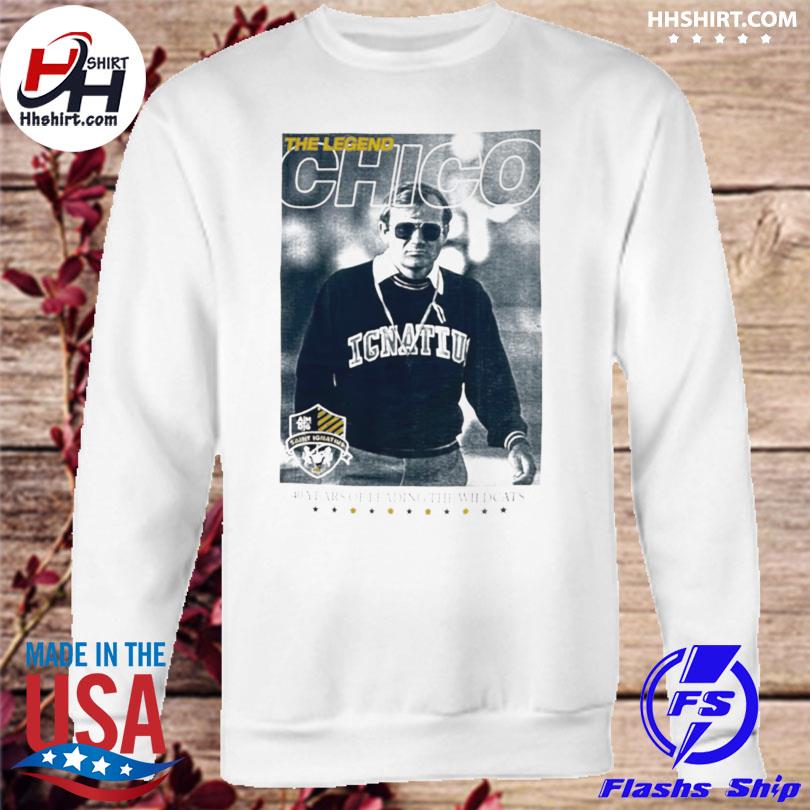 Ignatius coach chuck kyle the legend chicago 40 years of leading the  wilDcats photo shirt, hoodie, longsleeve tee, sweater