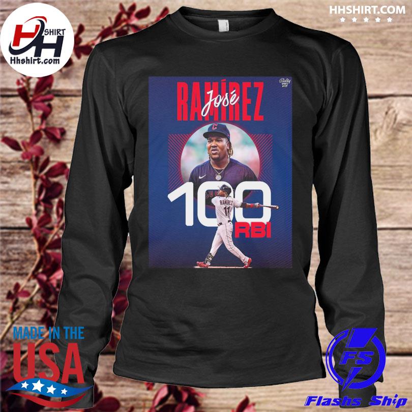 Jose ramirez 100 rbi in cleveland guardians shirt, hoodie, longsleeve tee,  sweater