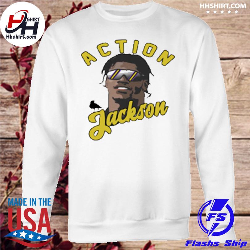 Lamar jackson action jackson baltimore ravens inspired shirt