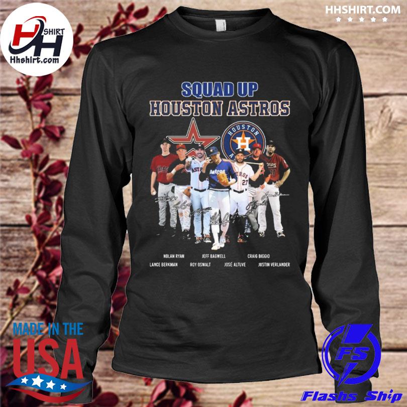 Nolan ryan Jeff bagwell craig biggio lance berkman roy oswalt jose altuve  justin verlander houston astros squad up shirt, hoodie, longsleeve tee,  sweater