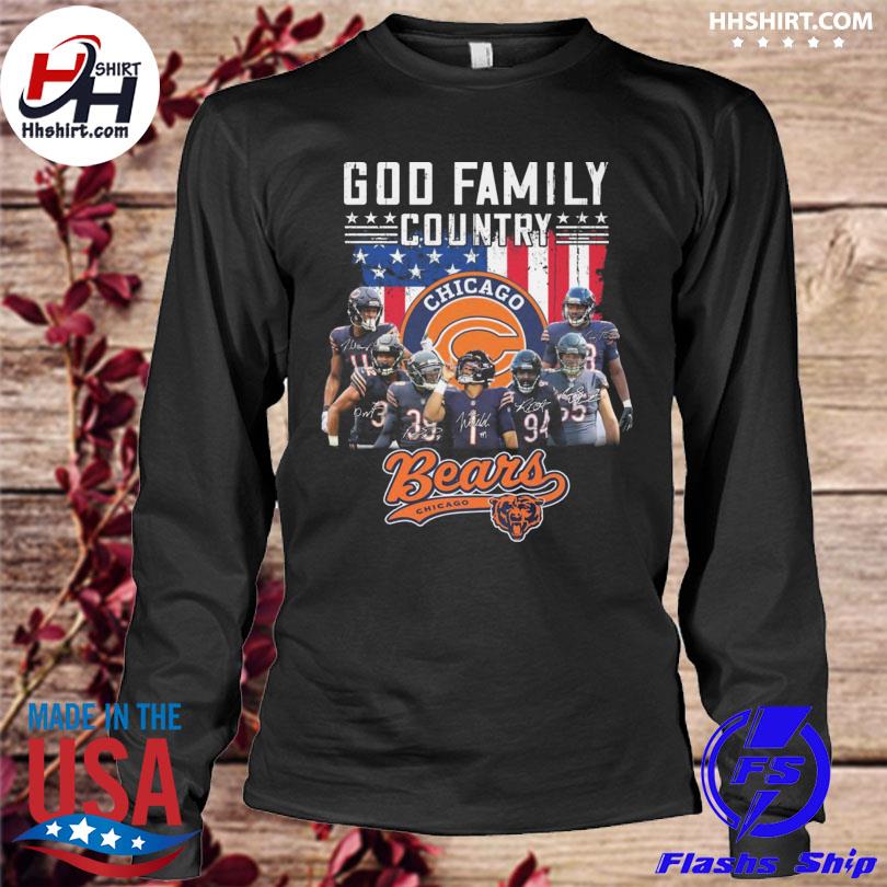 God family country Chicago Bears American flag signatures 2022 shirt,  hoodie, longsleeve tee, sweater