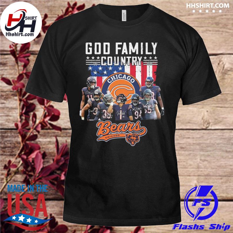 God family country Chicago Bears American flag signatures 2022 shirt, hoodie,  longsleeve tee, sweater