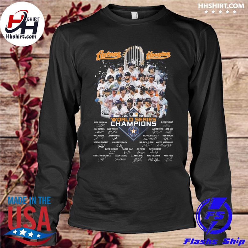 Houston astros 2022 world series champions 3 players signatures shirt,  hoodie, sweater, long sleeve and tank top