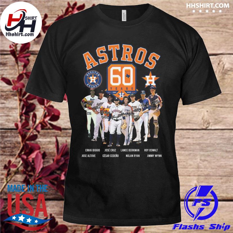 Houston Astros 60 years 1962 2022 signatures shirt