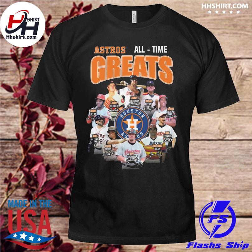 Houston astros all time greats signatures shirt