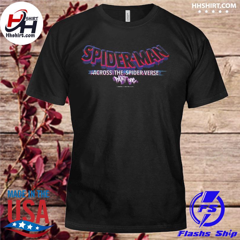 Marvel spider man across the spider verse part one logo shirt