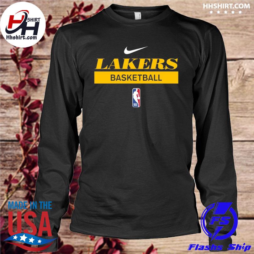 LOS ANGELES LAKERS Long Sleeve Shirt Men's 2XL Purple Crew Neck Basketball  NBA