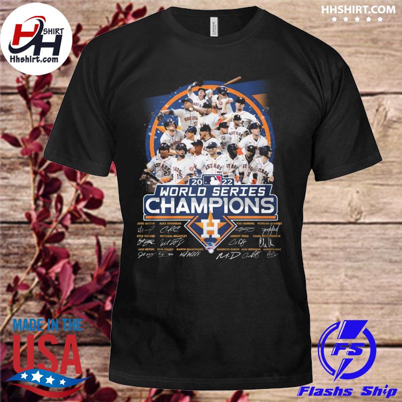 Official Houston Astros 2022 world series champions signatures shirt