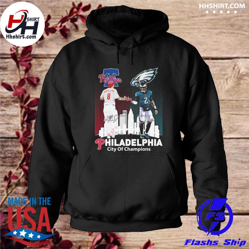 Philadelphia Phillies City Of Champions Philadelphia Phillies And  Philadelphia Eagles Signatures shirt, hoodie, sweater, long sleeve and tank  top