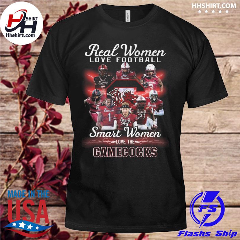 Official real women love football smart women love the South Carolina Gamecocks signatures 2022 shirt