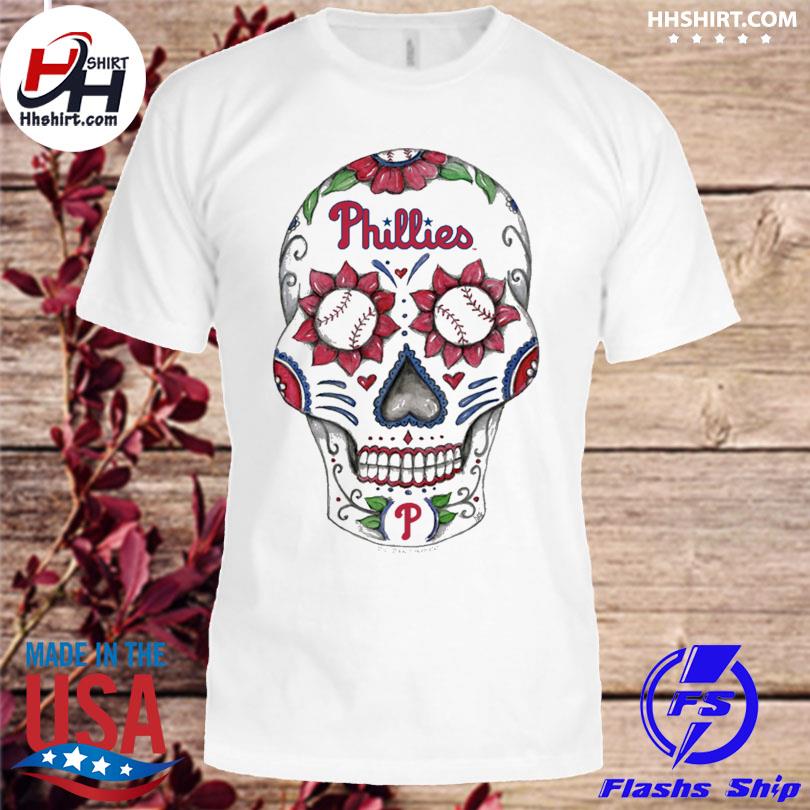 Philadelphia Phillies Sugar Skull Tee Shirt