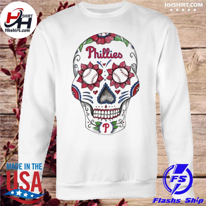 Philadelphia Phillies Sugar Skull Tee Shirt