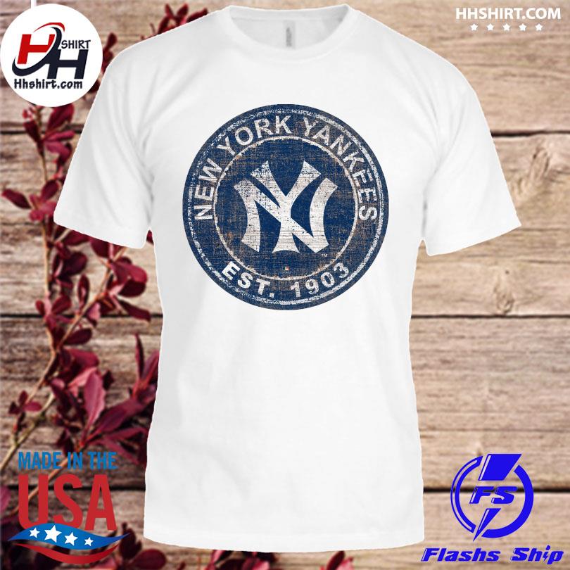 MENS New York Yankees Heritage Stripe Blue Oversized T-Shirt Blue