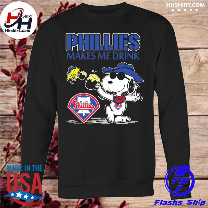 Snoopy And Woodstock Philadelphia Phillies Make Me Drink Shirt, hoodie,  sweater, long sleeve and tank top