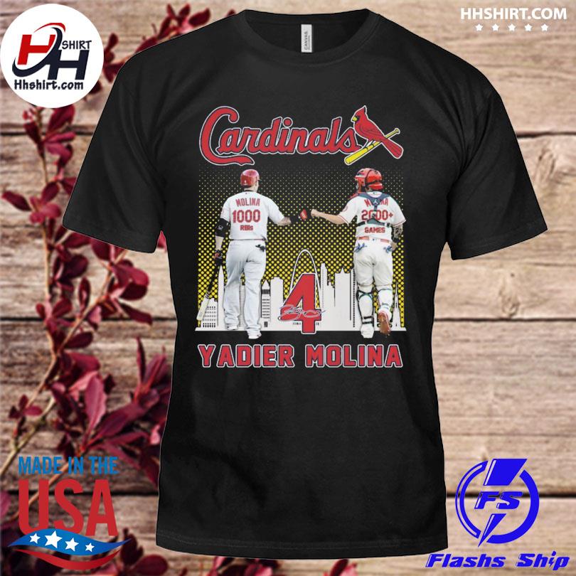 St. Louis Cardinals Yadier Molina Molina 1000 signatures shirt