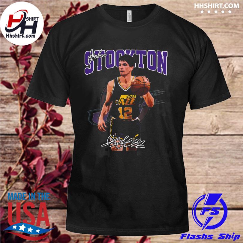 Basketball signature john stockton legend vintage retro 80s shirt