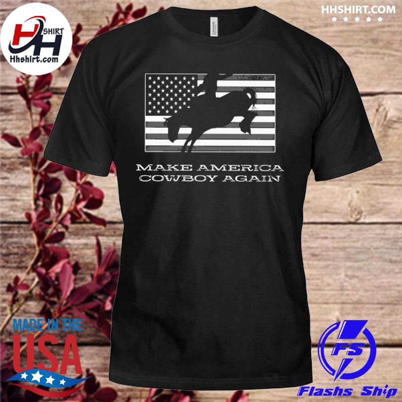 Bk make america cowboy again American flag shirt