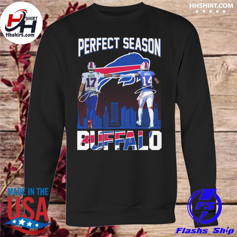 Buffalo Bills perfect season Josh Allen and Stefon Diggs signatures 2022 T- shirt - Kaiteez