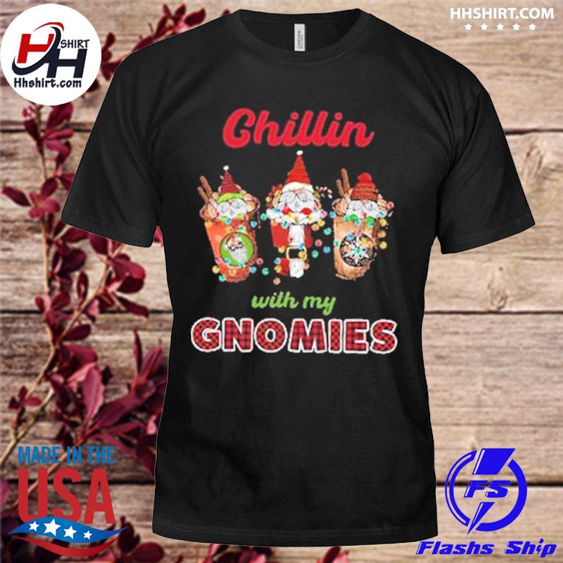 Chillin with my gnomies 3 gnomes in cups style Christmas sweater