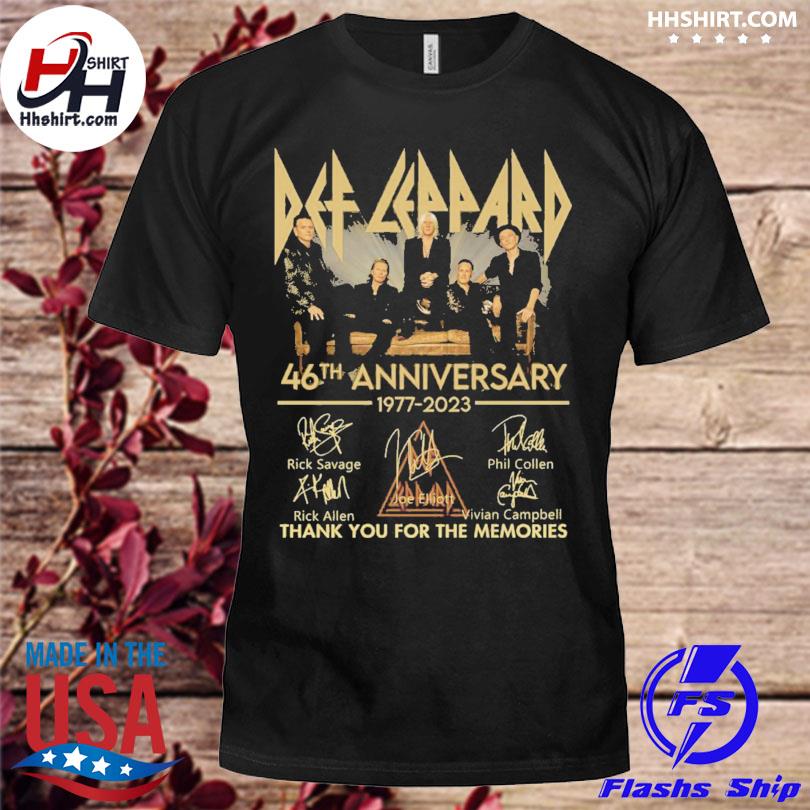 Def Leppard 46th anniversary 1997 2023 thank you for the memories signatures shirt
