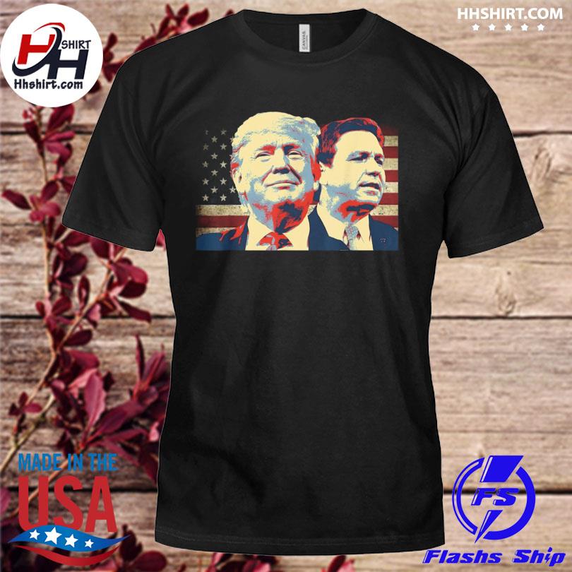 Desantis and Trump American flag patriotic shirt