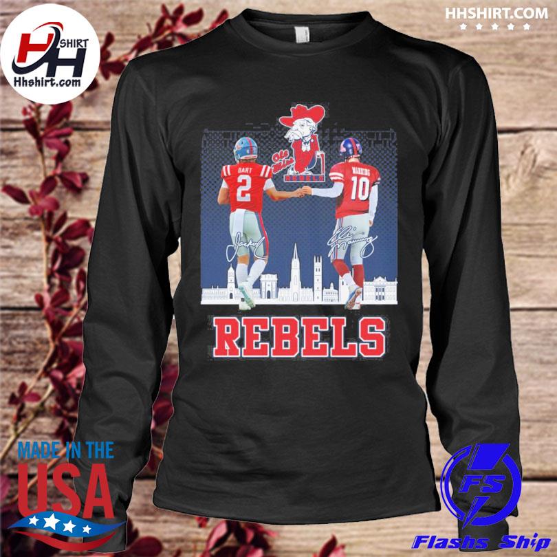 Jaxson Dart and Eli Manning Ole Miss Rebels signatures 2022 shirt, hoodie,  sweater, long sleeve and tank top