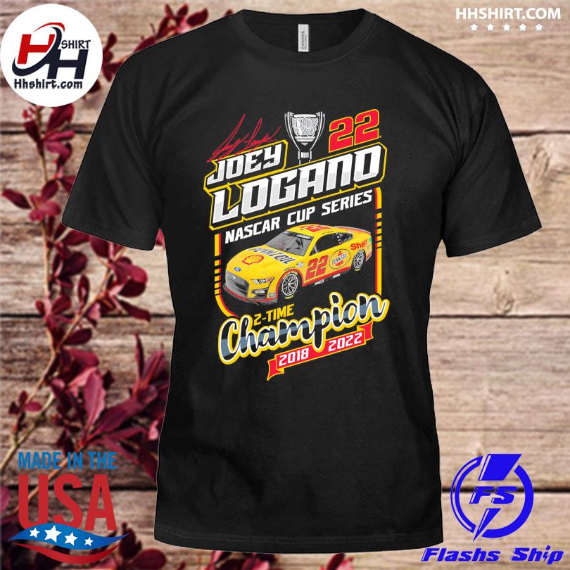 Funny team penske joey logano nascar cup series 2-time champion signature shirt