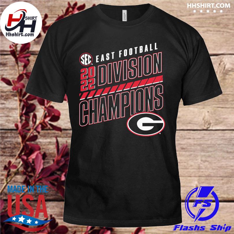 Georgia Bulldogs 2022 SEC East Division Football Champions Slanted Knockout T-Shirt