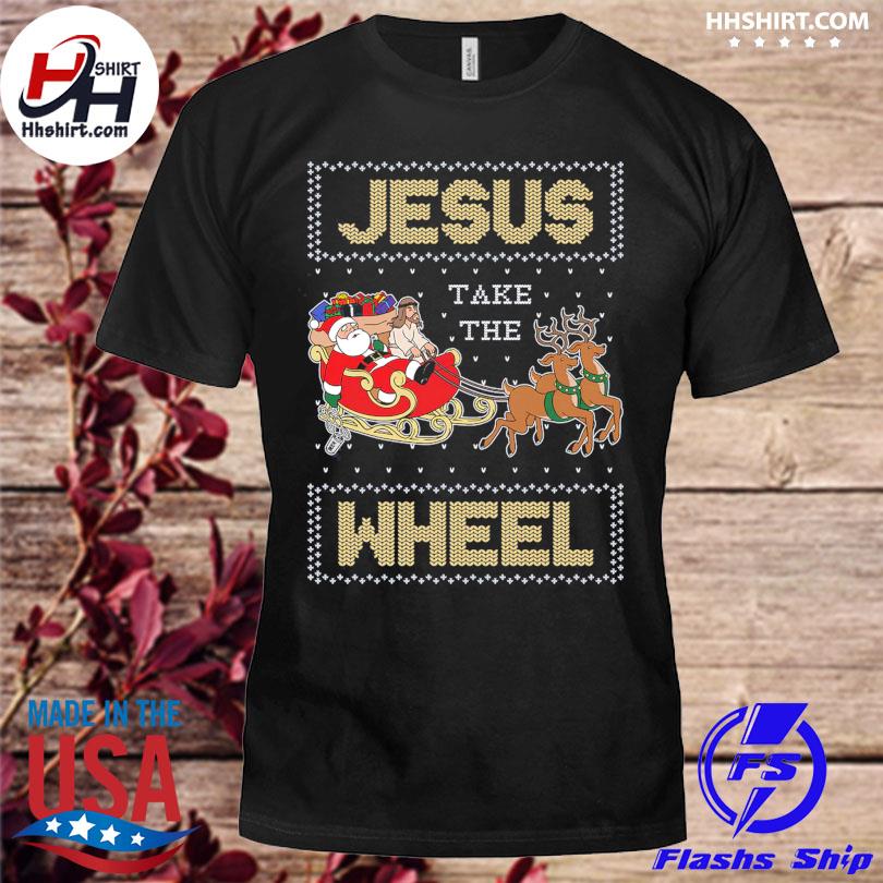 Jesus take the wheel tacky reindeer ugly Christmas sweater