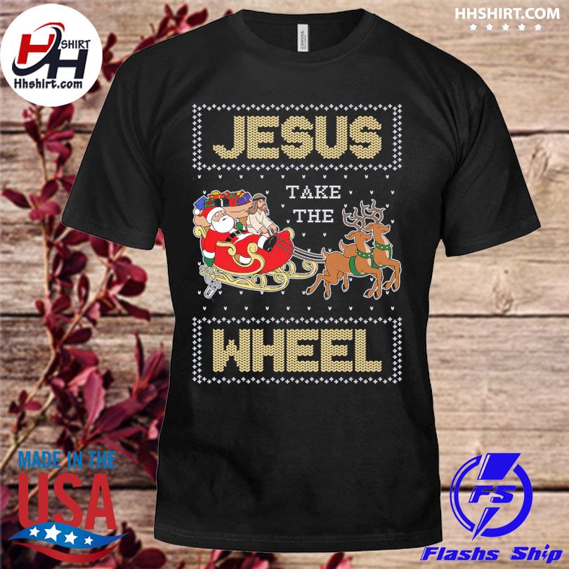 Jesus take the wheel tacky ugly Christmas sweater