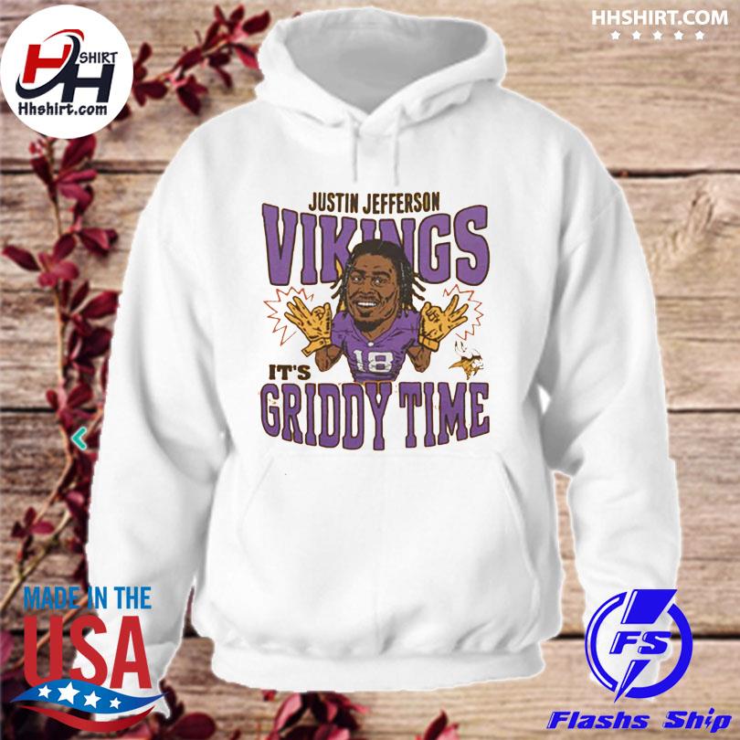 Official Number 18 Minnesota Vikings Justin Jefferson Griddy Time Shirt,  hoodie, sweater, long sleeve and tank top