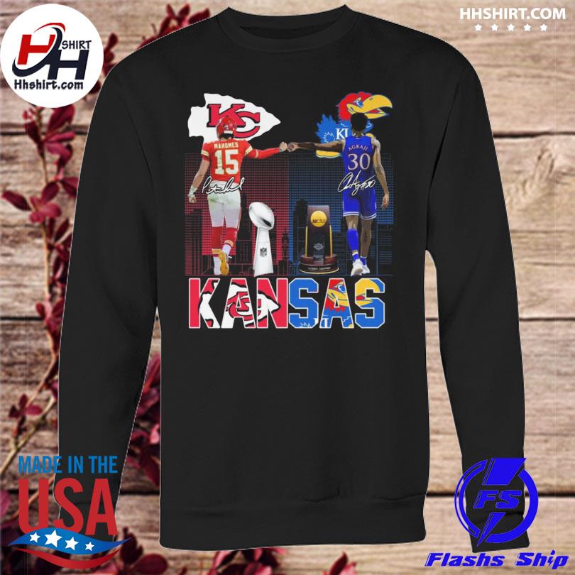 KC Chiefs Mahomes and Kansas Jayhawks Agbaji and KC Royals Pérez signatures  shirt, hoodie, sweater, long sleeve and tank top