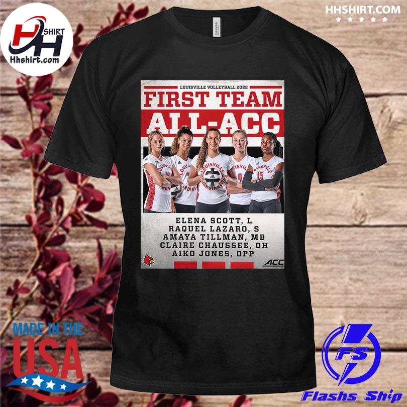 Louisville volleyball 2022 acc first team all atlantic coast conference shirt