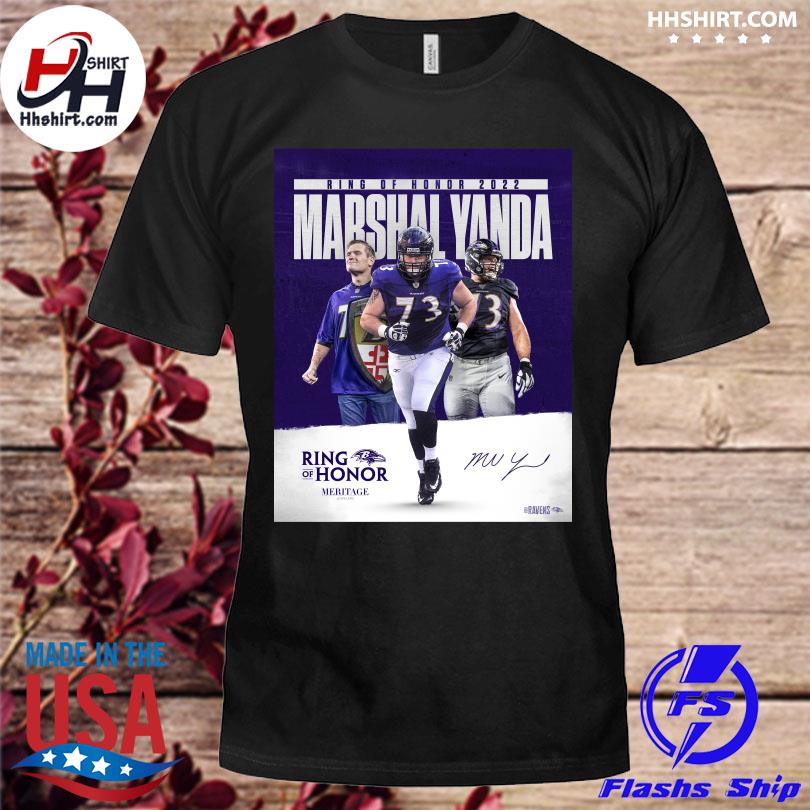 Marshal Yanda Baltimore Ravens ring of honor 2022 signature shirt