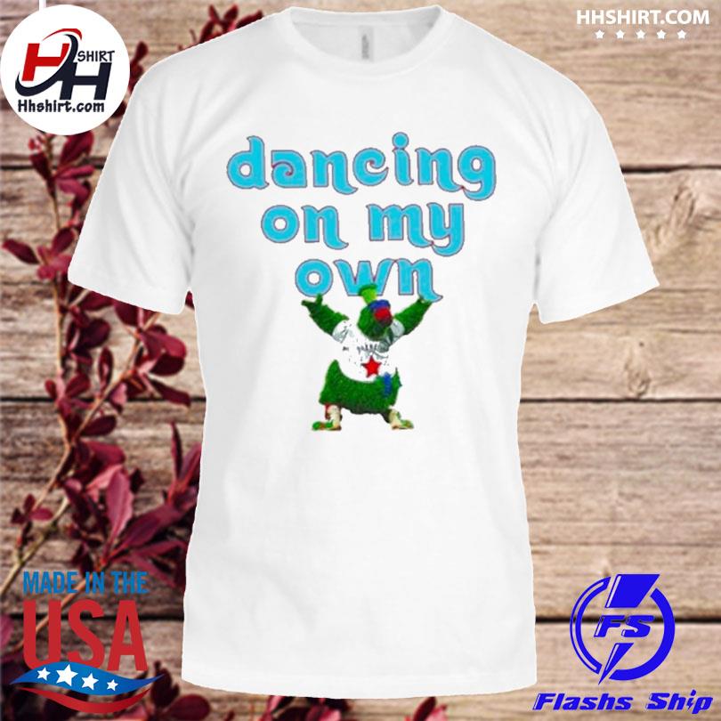 Mascots Phillies phanatic phillies dancing on my own double sided 2022 shirt