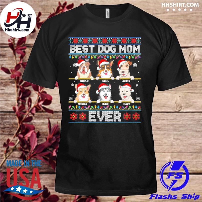 Personalized best dog mom ever ugly christmas sweater