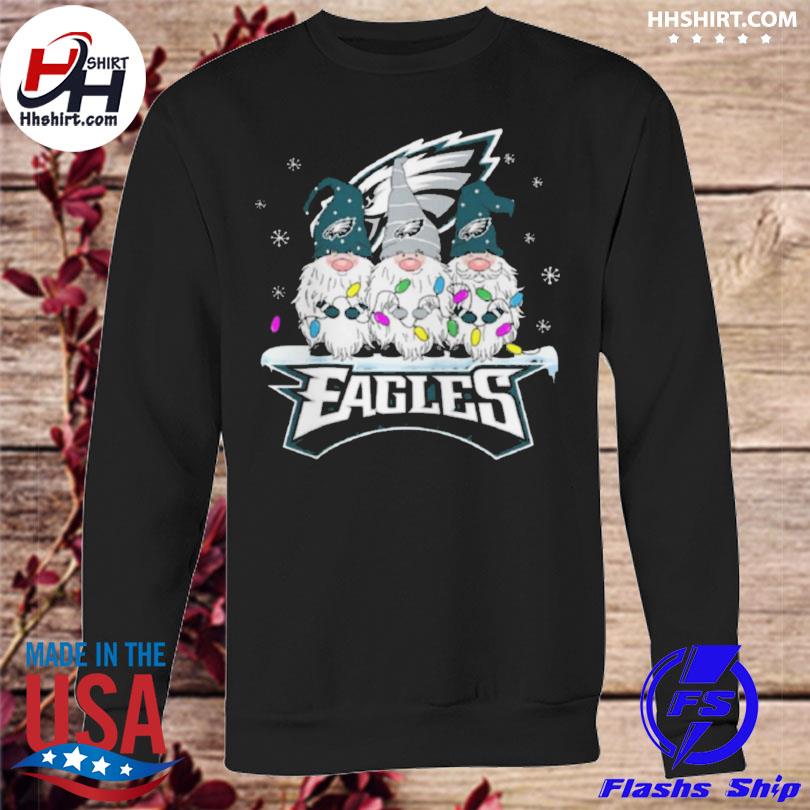 Philadelphia Eagles Football Gnomes Christmas Gift For Dad Mom Fan Black  T-Shirt