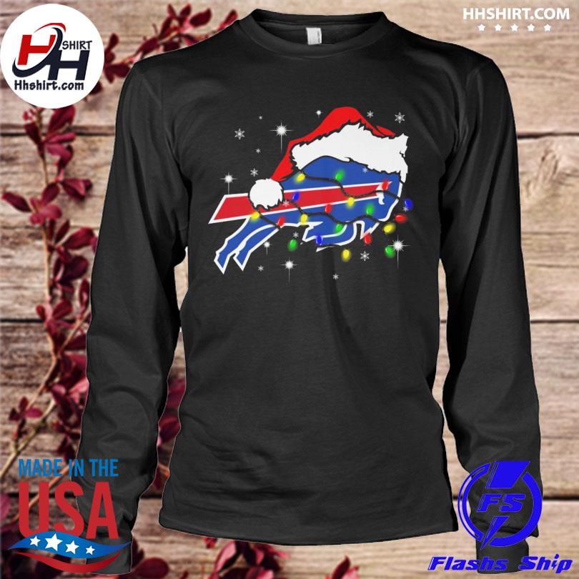 Santa Hat Buffalo Bills logo 2022 merry christmas lights sweater, hoodie,  longsleeve tee, sweater