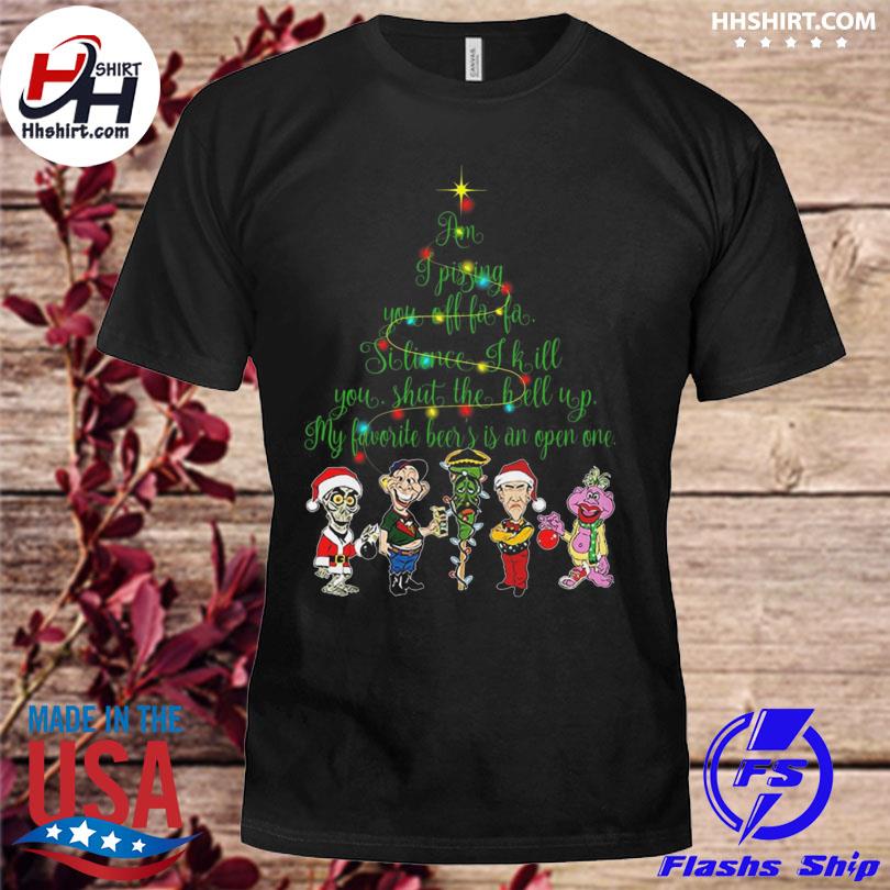 Santa Jeff Dunham character am I pissing you of fa fa silience I kill you Christmas sweater