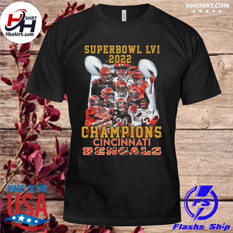 Official official Super Bowl LVI 2022 Champions Cincinnati Bengals  Signatures Shirt, hoodie, sweater, long sleeve and tank top