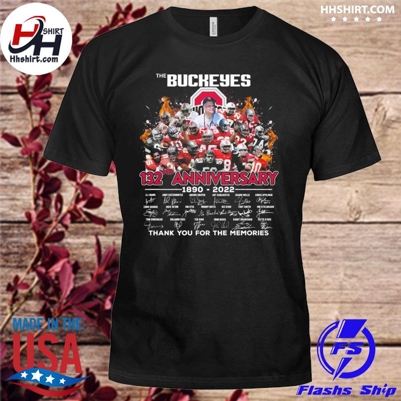 The Ohio State Buckeye 132nd anniversary thank you for the memories signatures shirt