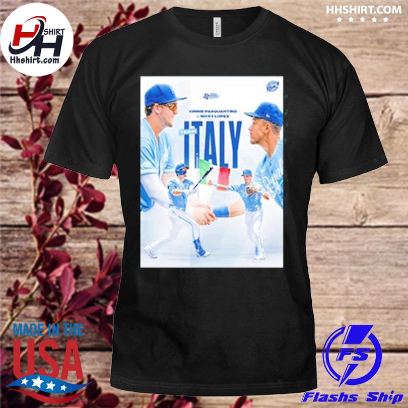 Vinnie pasquantino and nicky lopez for team italy in world baseball classic 2023 shirt