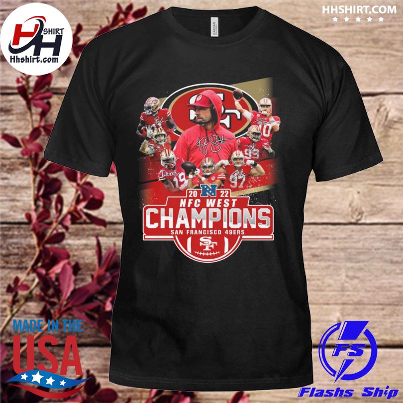 2022 NFC west Champions San Francisco 49ers signatures shirt