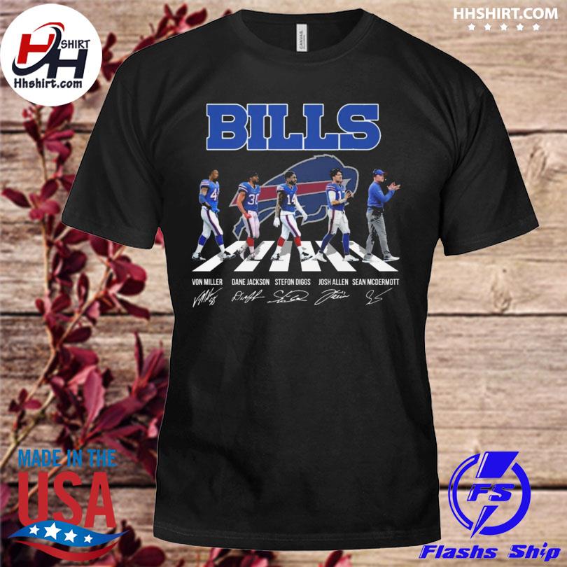 Top the Buffalo Bills abbey road Buffalo Bills team with signatures 2022  shirt, hoodie, sweater, long sleeve and tank top