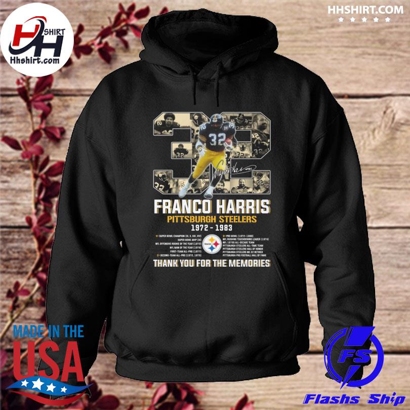 Franco Harris Pittsburgh Steelers 1972 1983 thank you for the memories  signature Shirt, hoodie, sweater and long sleeve