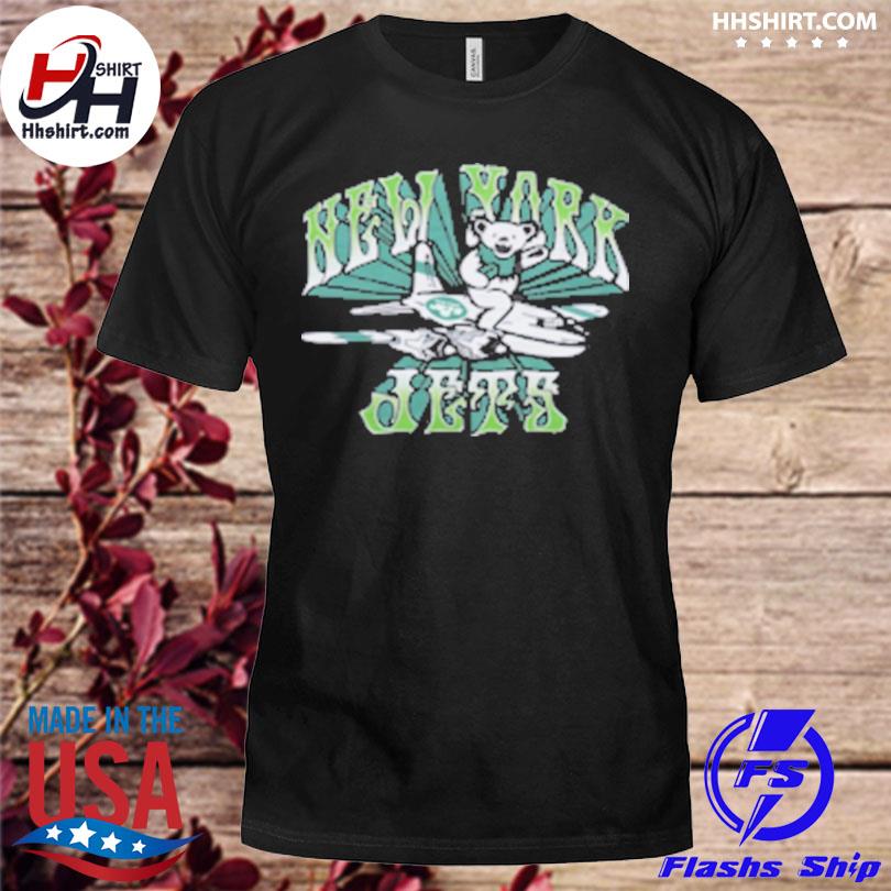 NFL x Grateful Dead x New York Jets T-Shirt from Homage. | Officially Licensed Vintage NFL Apparel from Homage Pro Shop.