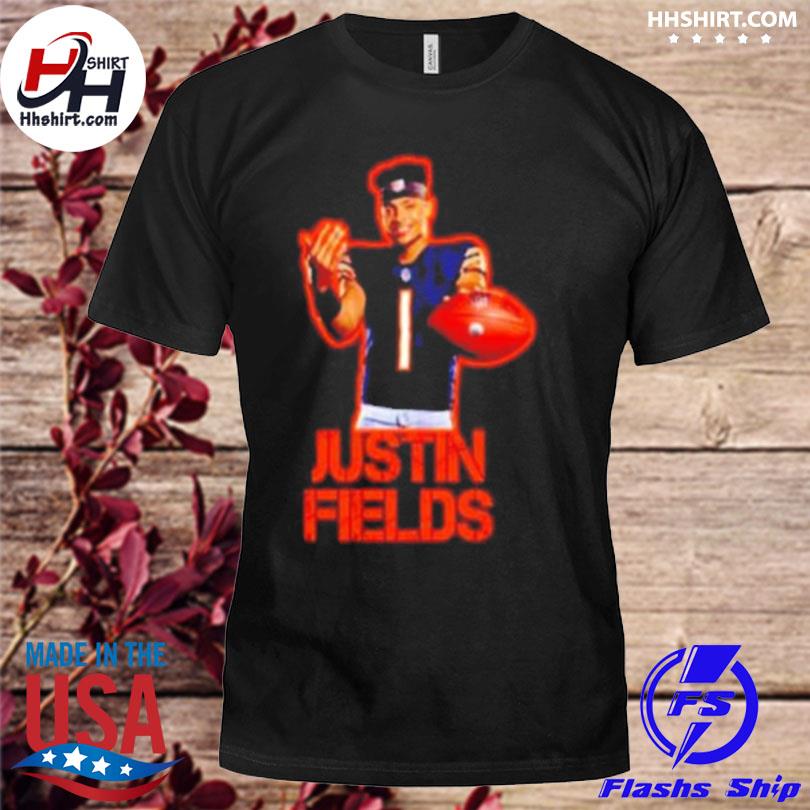 Justin Fields 1 Chicago Bears football player poster shirt, hoodie,  sweater, long sleeve and tank top