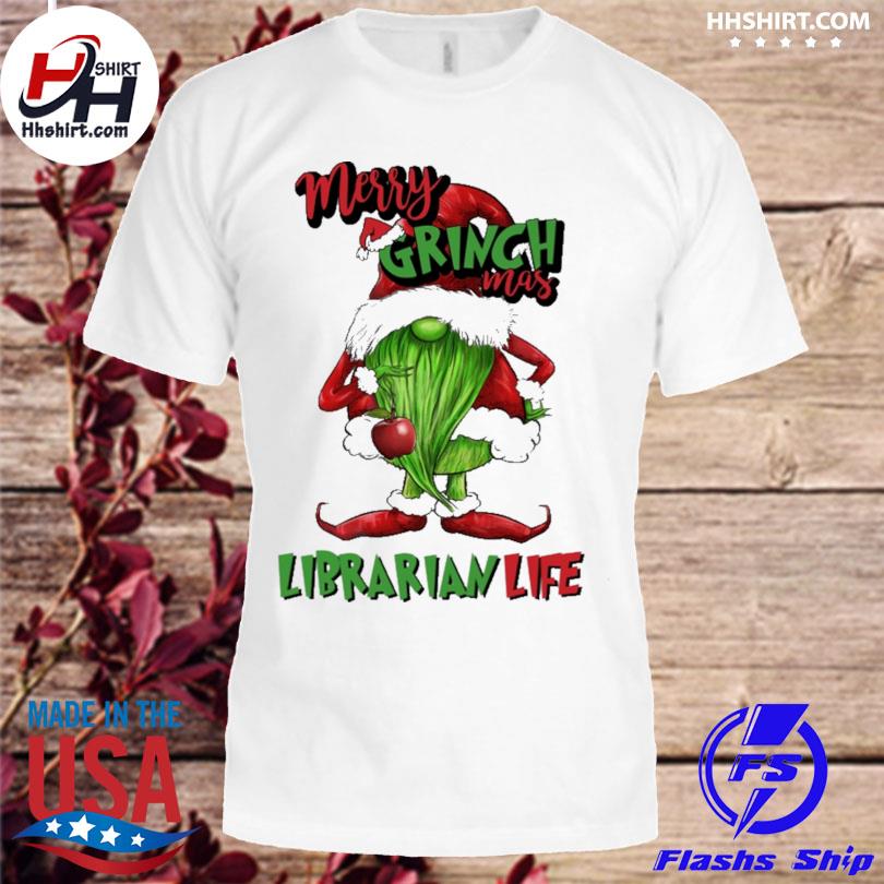 Merry Grinchmas Librarian Life 2022 christmas sweater